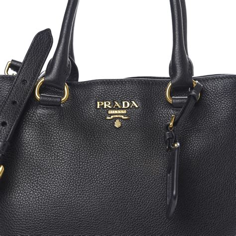 prada vitello daino tote black.